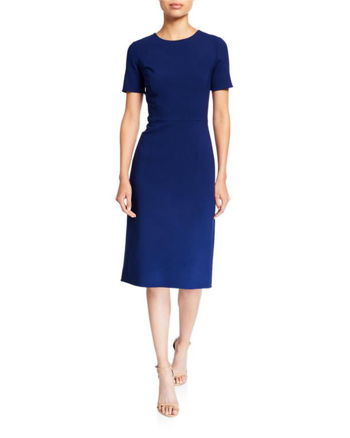 Crewneck Sheath Cocktail Dress