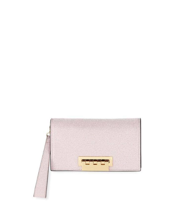 Earthette Glitter Leather Clutch Bag,