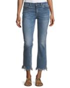 Mara Ankle Straight Jeans W/ Distressed Hem