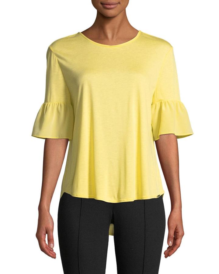 1/2-bell Sleeve Viscose Jersey Blouse