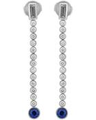 Platinum Diamond & Sapphire Dangle Earrings