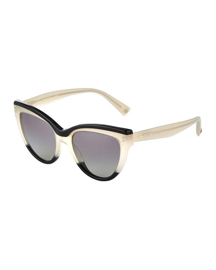 Oversized Two-tone Acetate Cat-eye