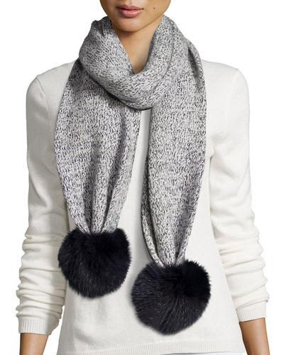 Marled Cashmere Fur Pompom