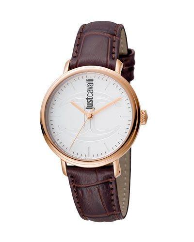 34mm Cfc Stainless Steel Watch W/ Leather