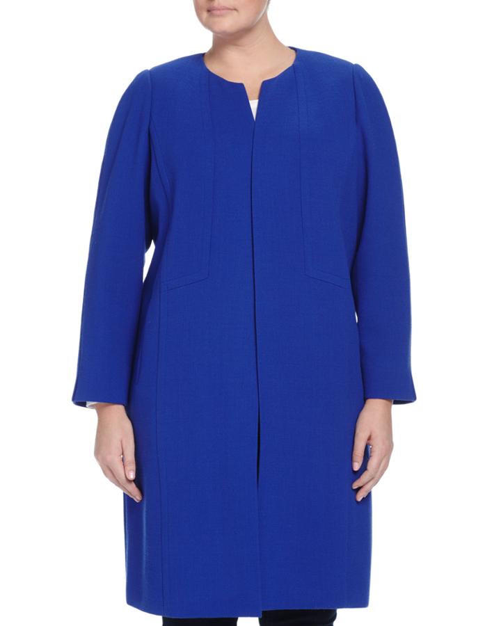 Lafayette 148 New York Plus Soraya Long Wool Coat, Imperial, Women's,