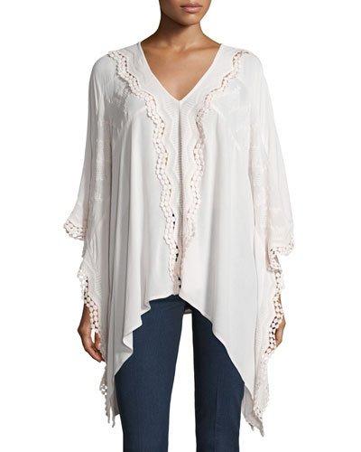 Lace-inset Poncho Top,