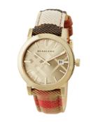 38mm Round Watch W/ Check