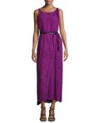 Sleeveless Faux-wrap Maxi Dress, Purple