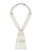 Crystal & Simulated Pearl Statement Y-drop Necklace,
