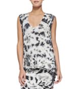 Pam & Gela Frankie Tie-dyed Muscle Tee, Women's, Size: Large, Tie Dye Grey