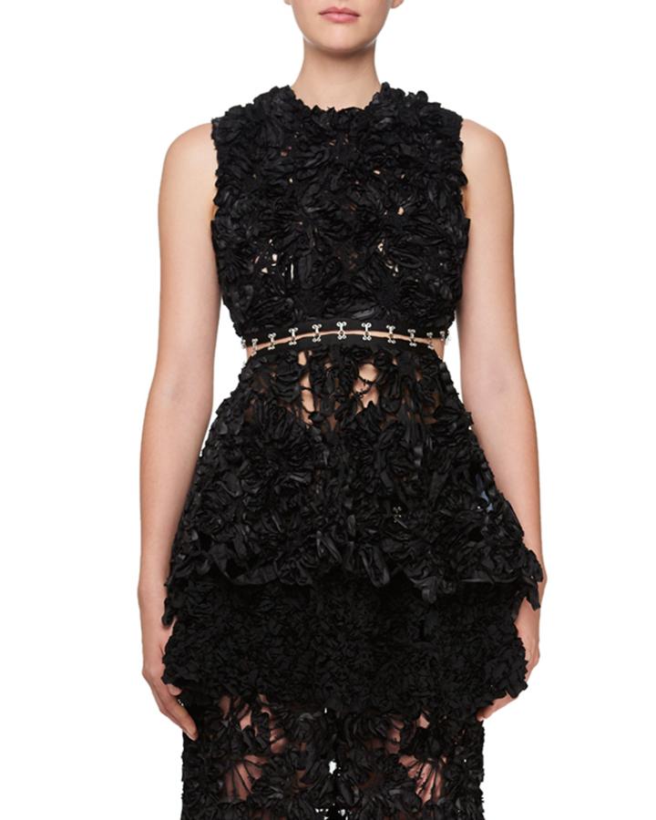 Sleeveless Irish Lace Peplum Top