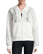 Baroque Voile Bomber Jacket, Off White