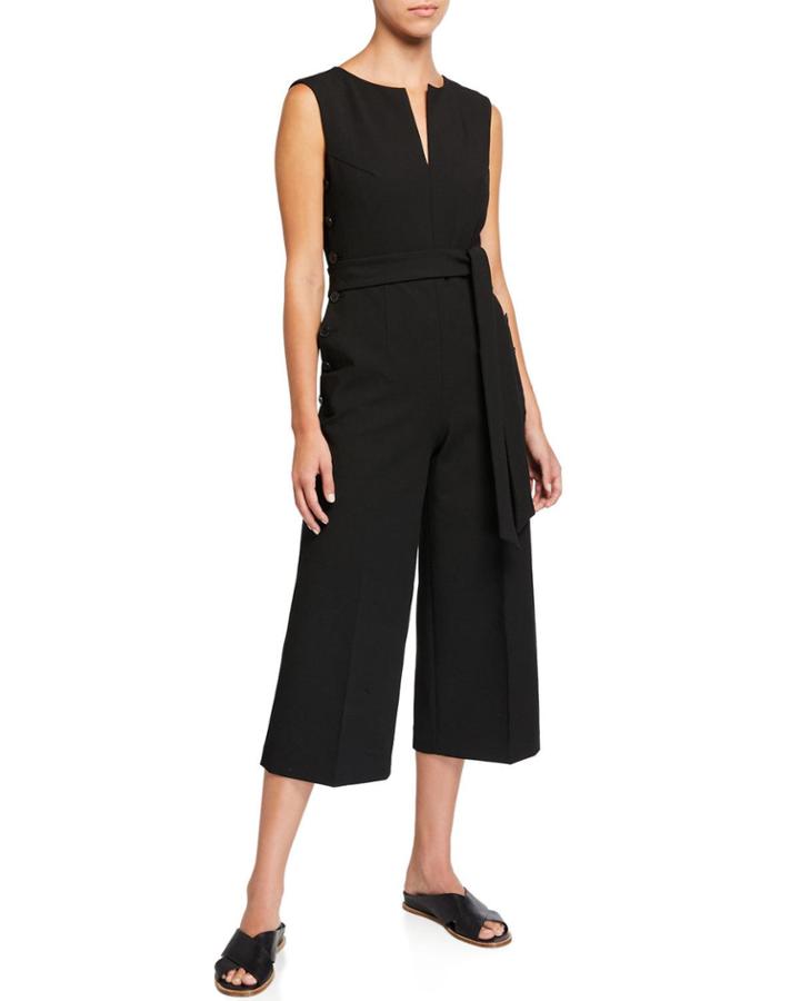 Klauss Split-neck Jumpsuit With Buttons