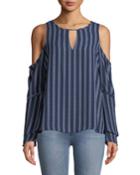 Cold-shoulder Flare-sleeve Blouse