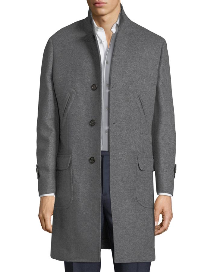 Men's Single-breasted Peacoat