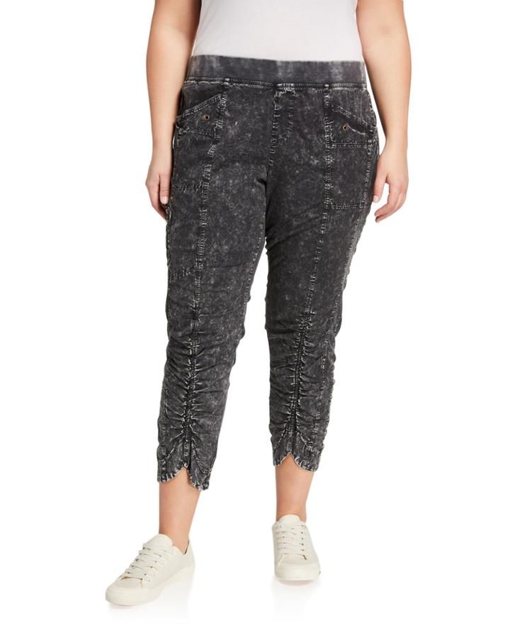 Plus Size Iris Ruched-center Crop Pants,