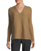 Oversized Ribbed V-neck