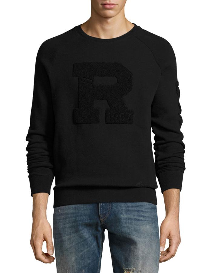 Jersey Varsity Sweatshirt, Black