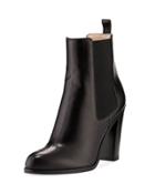 Gored Leather High Bootie, Black