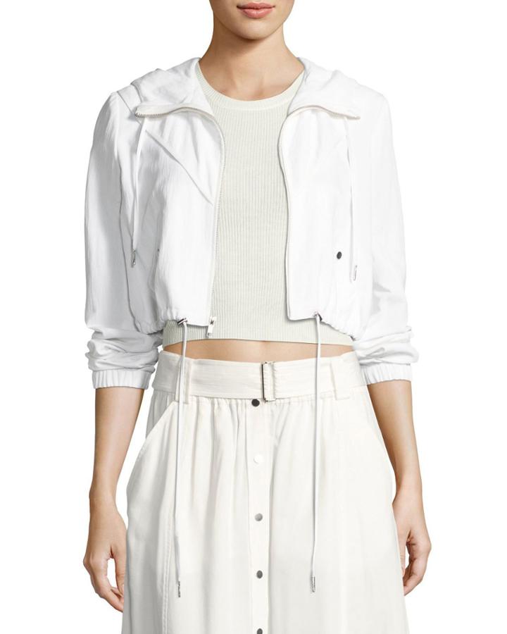 Broderick Cropped Hooded Jacket, White