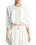 Broderick Cropped Hooded Jacket, White
