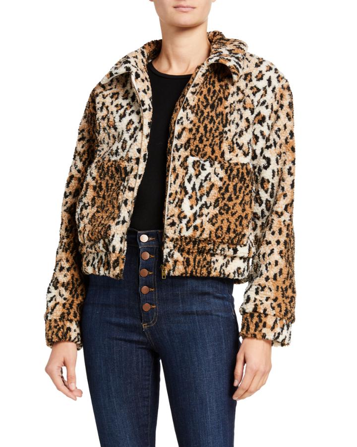 Noelle Faux Fur Spread Collar Jacket