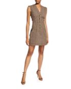 V-neck Fit-&-flare Button-front Dress