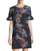 Darling Geo-print Check Dress