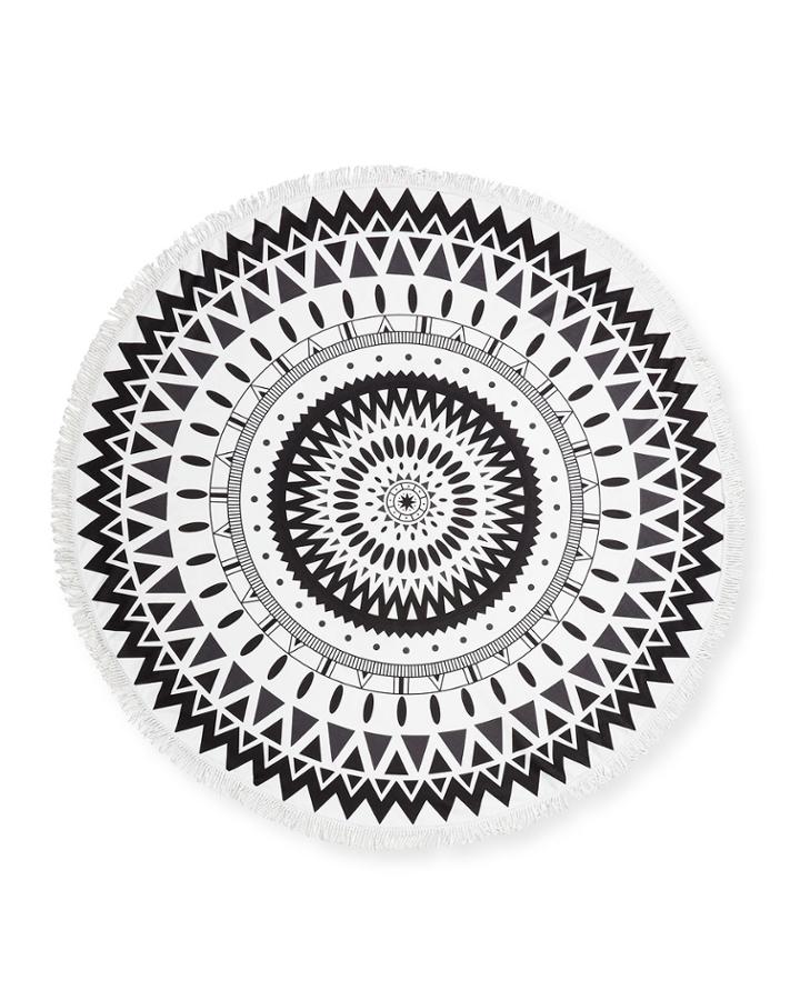 Round Geometric Pattern Beach Towel