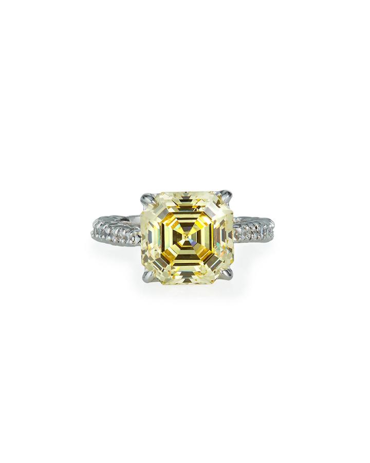 Asscher-cut Cubic Zirconia Ring, Size