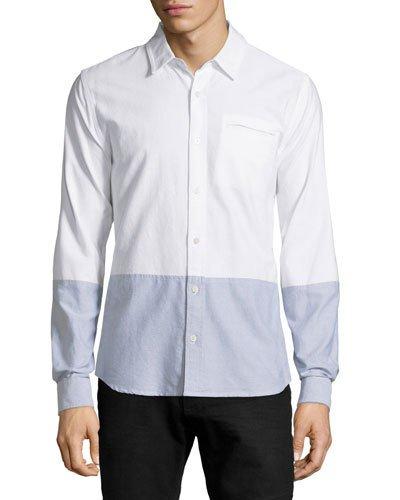 Colorblock Oxford Shirt, Oxford Blue/white