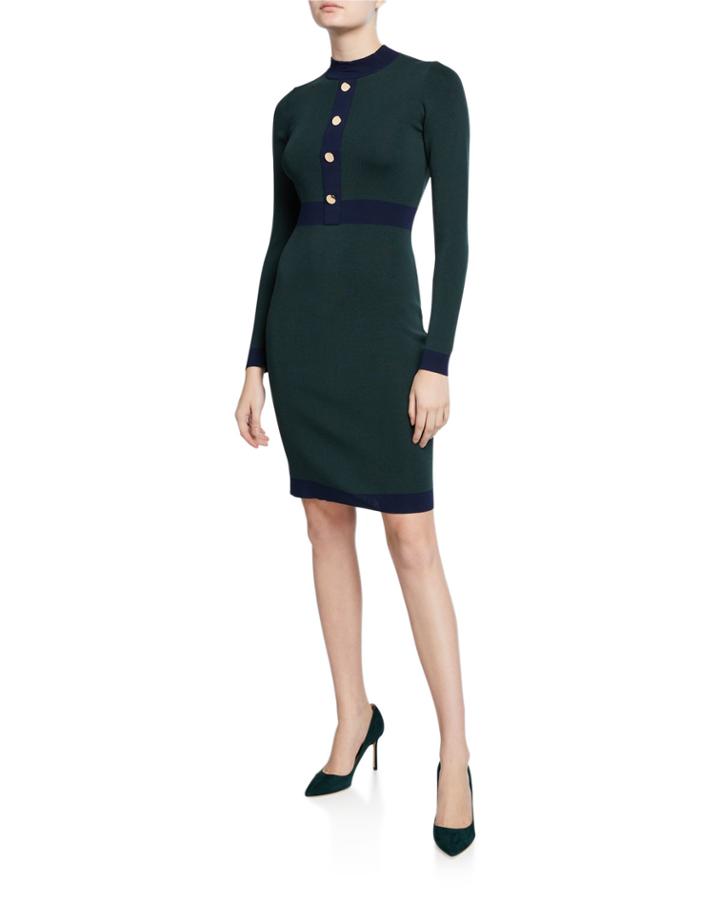 Button Knit Colorblock
