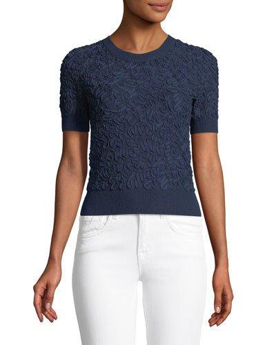 Cropped Short-sleeve Jacquard
