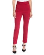 Ruched-waist Fitted Skinny-leg Liquid Cady Pants