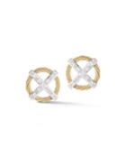 Diamond X-stud Earrings, Gold