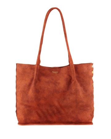 Olivia Boto Brushed Suede Tote Bag, Orange