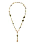 18k Sapphire & Multicolor Pearl Y-necklace