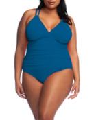 Plus Size Island Goddess Surplice Underwire One-piece