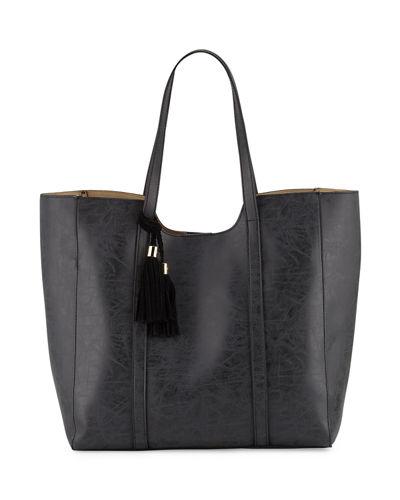 Braided Tassel Faux-leather Tote Bag