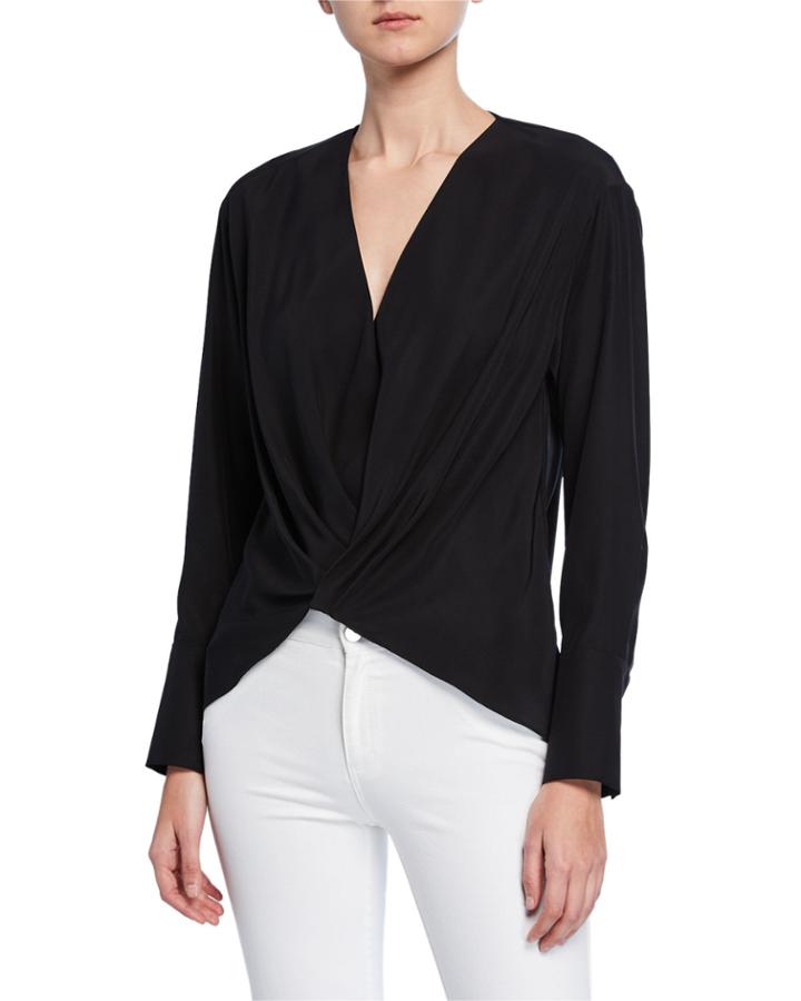 Ellarose Long-sleeve Twist-front Matte
