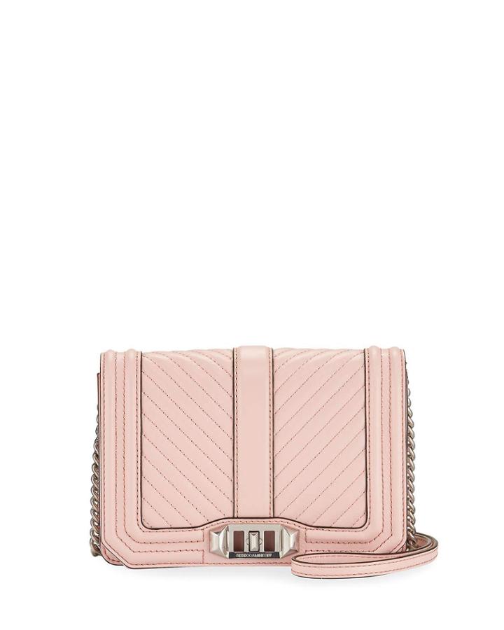 Chevron Quilted Small Love Crossbody Bag