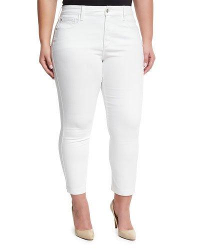 Audrey Denim Ankle Pants, White,