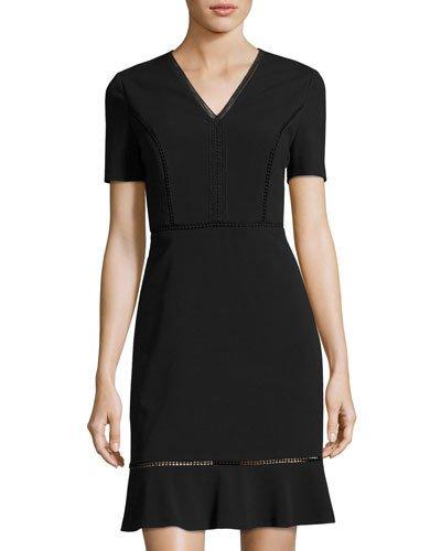 Sam Ladder-stitch Dress, Black
