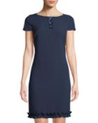 Cap-sleeve Sheath Dress W/ Floral Detail