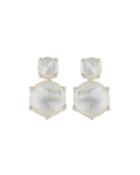 Rock Candy Snowman Earrings, Quartz/mother-of-pearl