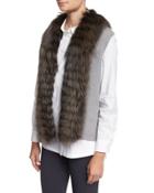 Knit Vest W/ Fox Fur Collar,