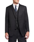 Men's Solid Vested Three-piece