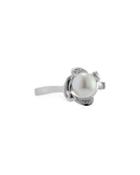 14k 7mm Akoya Pearl & Diamond Ring,