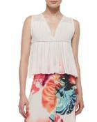 Kailyn Sleeveless Boho Blouse, White