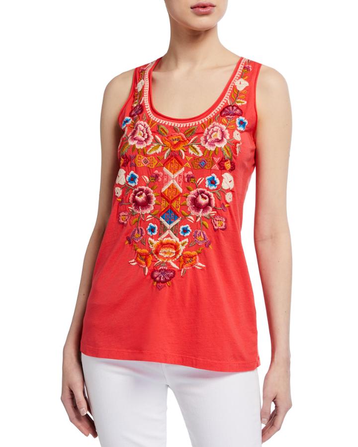 Anaya Short-sleeve Embroidered Top